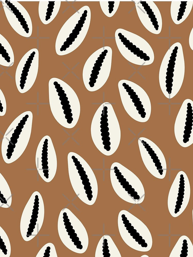 Tribal Cowrie Shell Pattern - Earthy Brown Boho Coastal Design by Cannaxes illustration