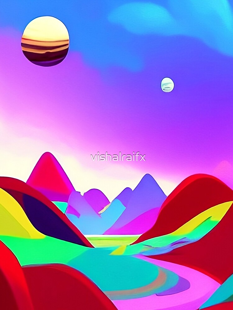 Colorful surreal landscapes scenery with vibrant colors 64 by vishalraifx