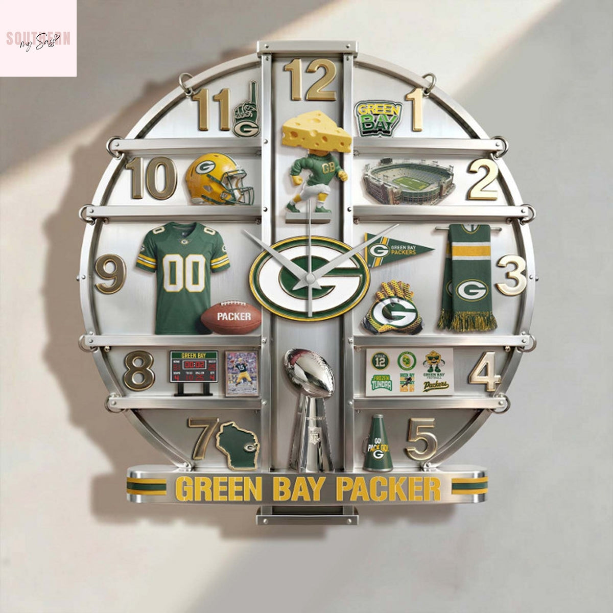 Green Bay Packers Home Decorative 3D Wall Clock