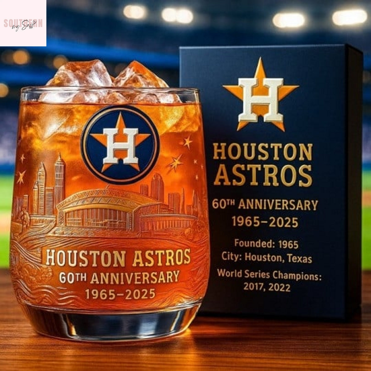 Houston Astros 60th Anniversary Whiskey Glass