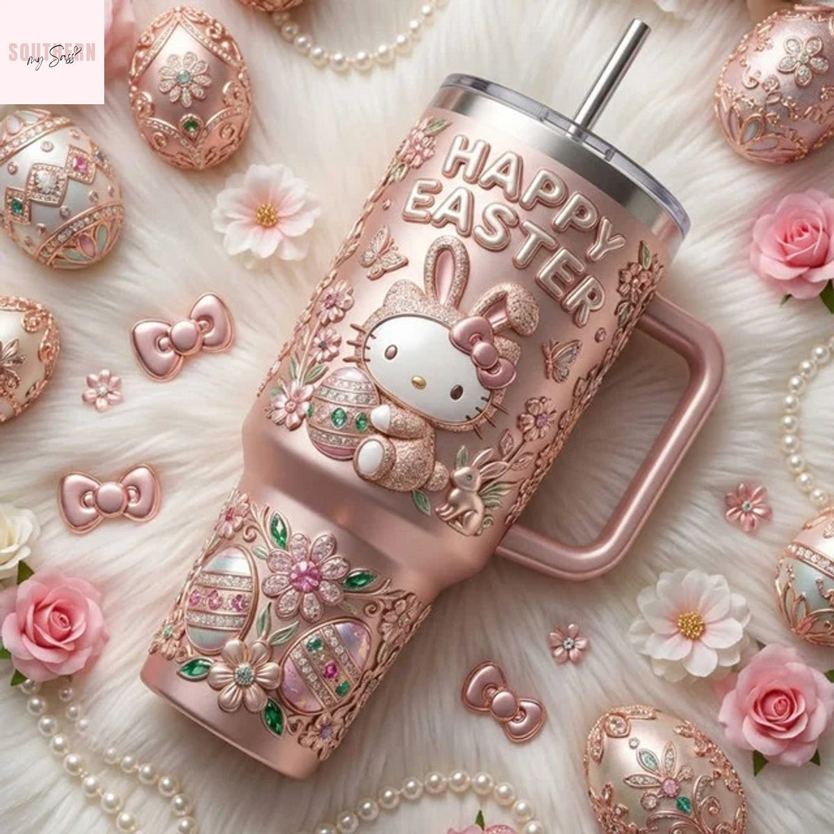 Kitty Happy Easter Tumbler
