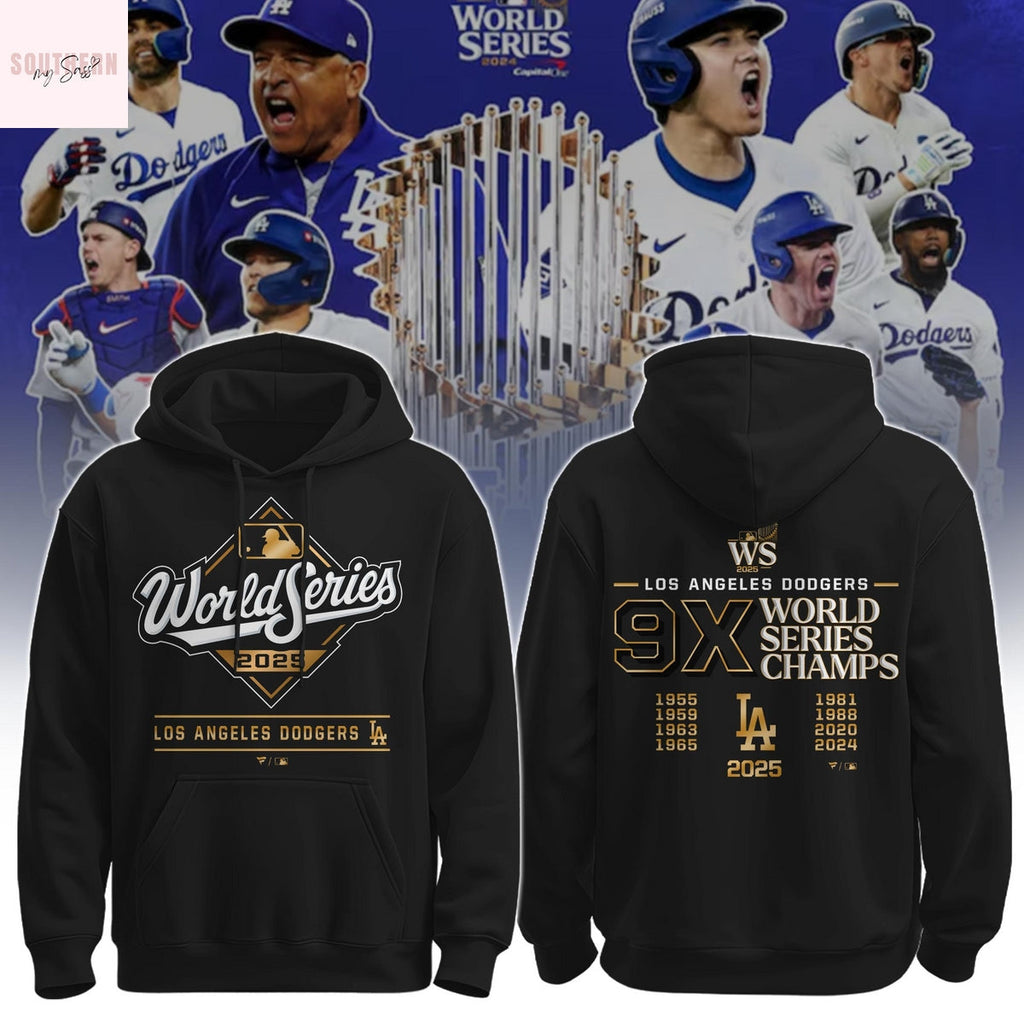 Los Angeles Dodgers 2025 9X World Series Champions Hoodie