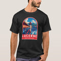 Lucerne Switzerland Travel Art Vintage