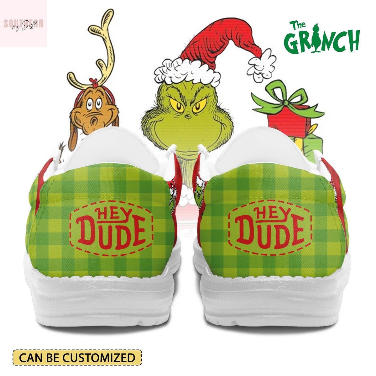 Personalized The Grinch Merry Grinchmas Hey Dude Shoes