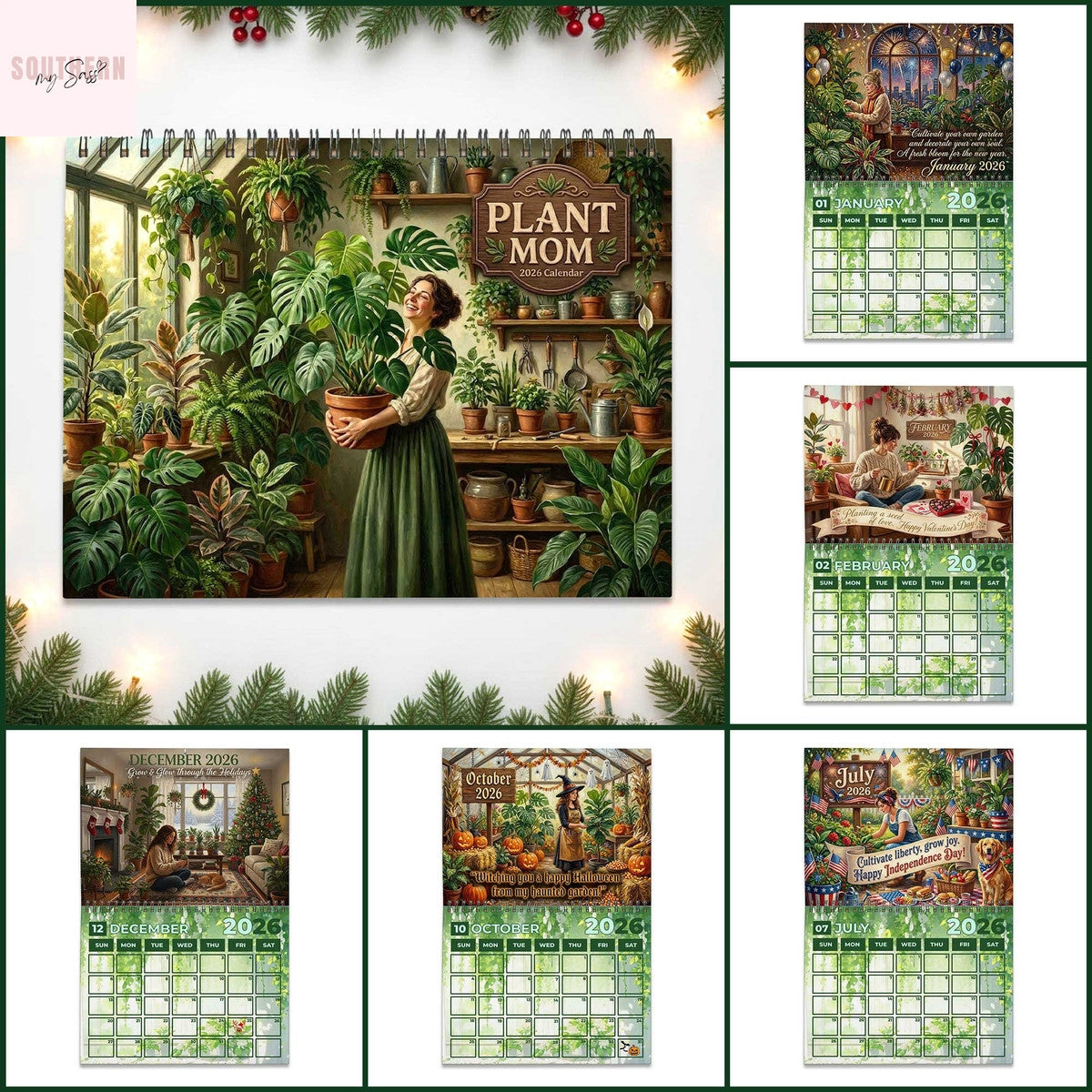 Plant Mom 2026 Wall Calendar
