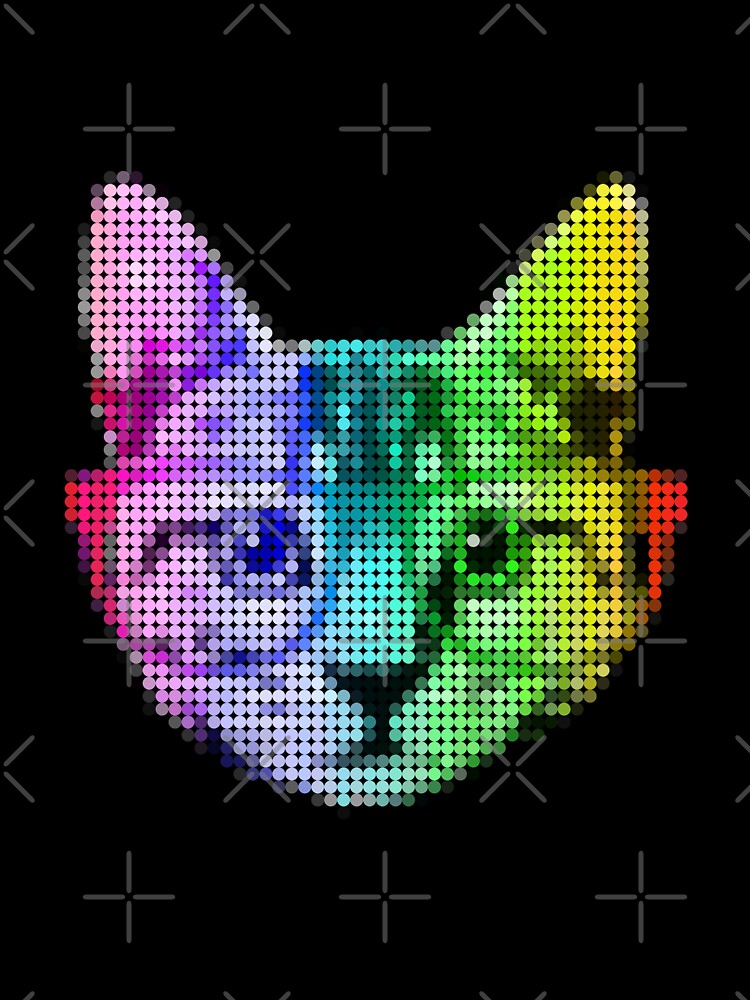 Rainbow Pop Art Cat with Glasses by ROBOTFACE T-Shirts