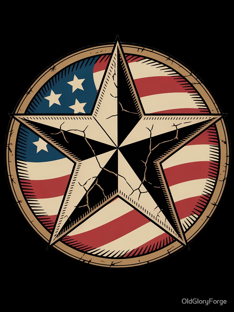 Distressed Patriotic Star Retro Badge by OldGloryForge