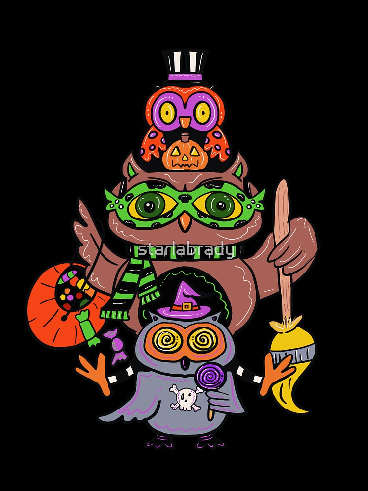 Halloween Owl Trio by starlabrady