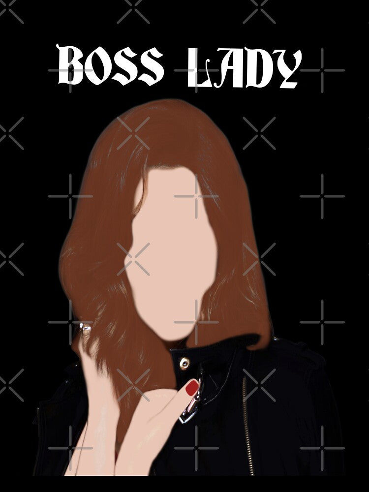 BOSS LADY Straight Text (WHITE) by uruadhikari1020