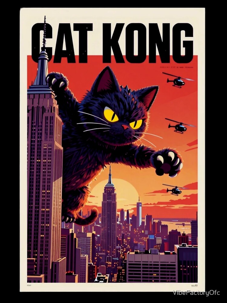 Cat Kong Funny Giant Cat Meme by VibeFactoryOfc