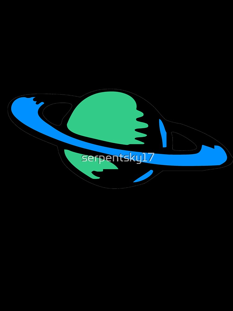 Blue and Green Ringed Planet by SerpentSkyArts
