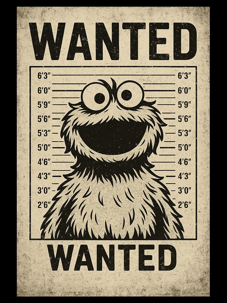 Wanted Poster Monster T-Shirt Design | Retro Funny Mugshot Artwork by HrigArt