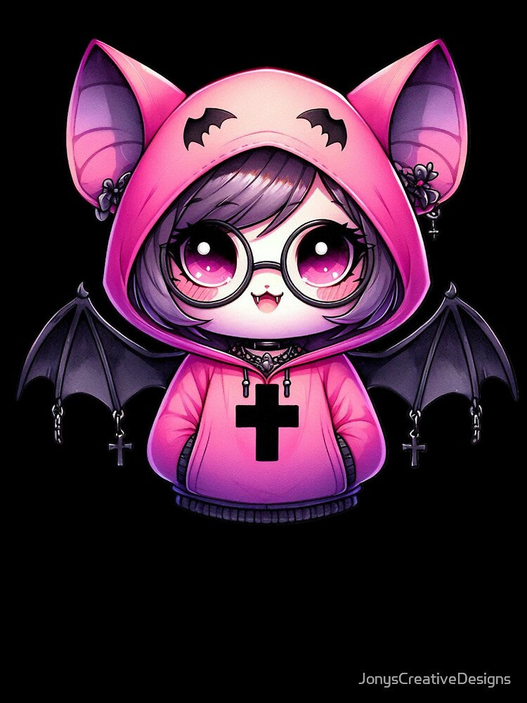 Gothic girl wearing a hoodie by JonysCreativeDesigns