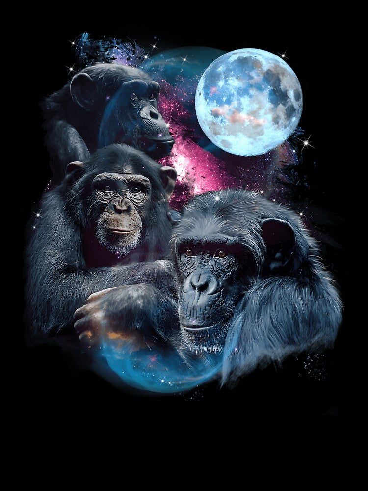 3 Moon Chimpanzee Monkey Chimp Ape Animal Novelty by neyvrvdpez49