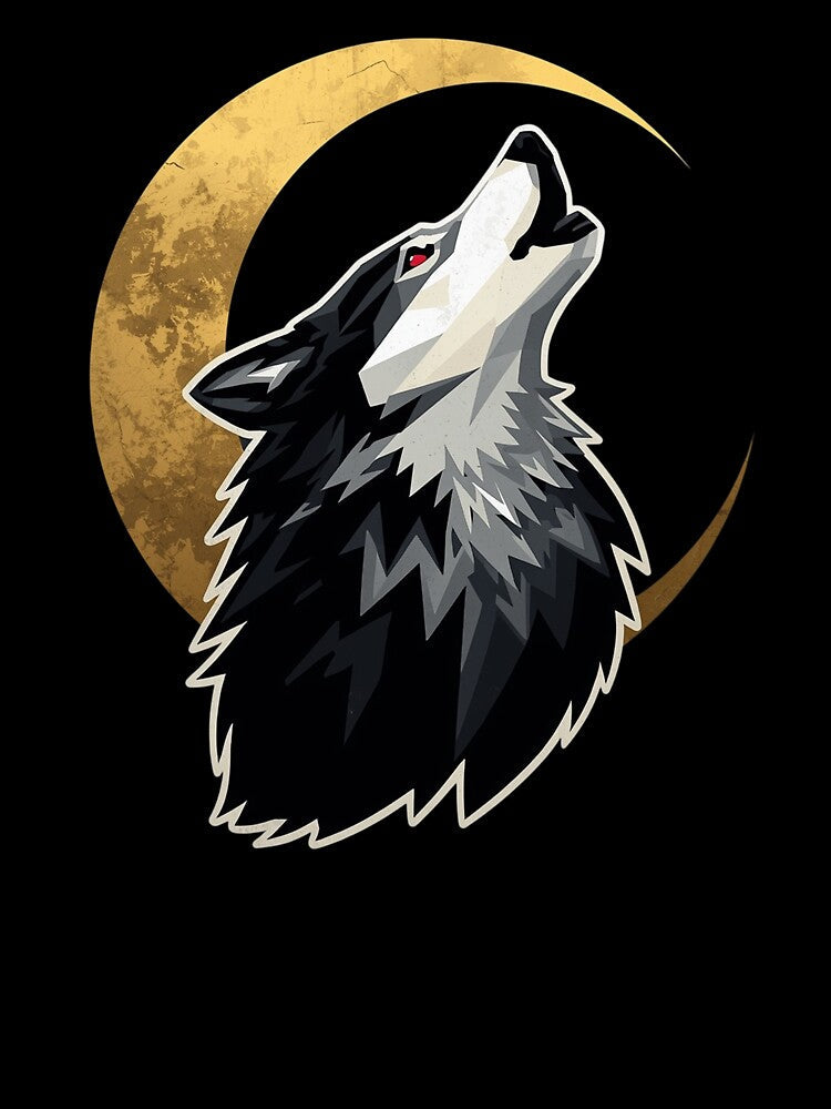 Intense Monochrome Wolf Head Illustration – Fierce Realistic Semi-Profile Art by PixelVibe782