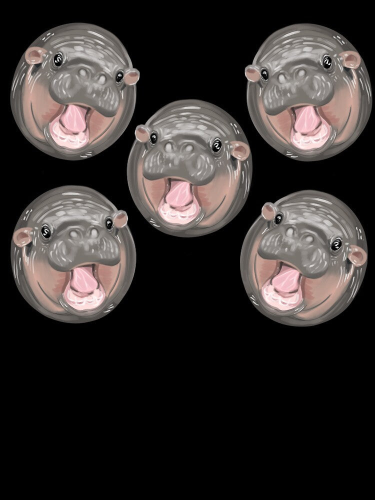 Moo Deng baby hippo pattern by SpiritedArtwork