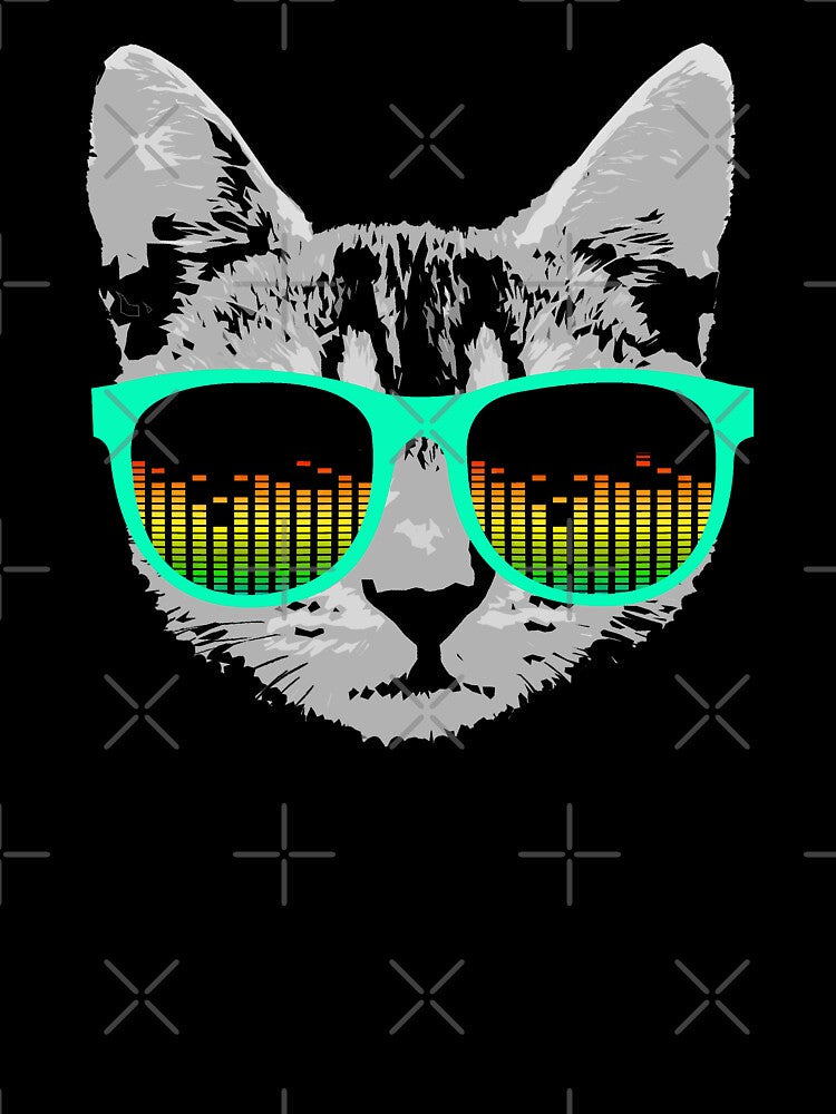Funny Music Cat with Glasses by ROBOTFACE T-Shirts