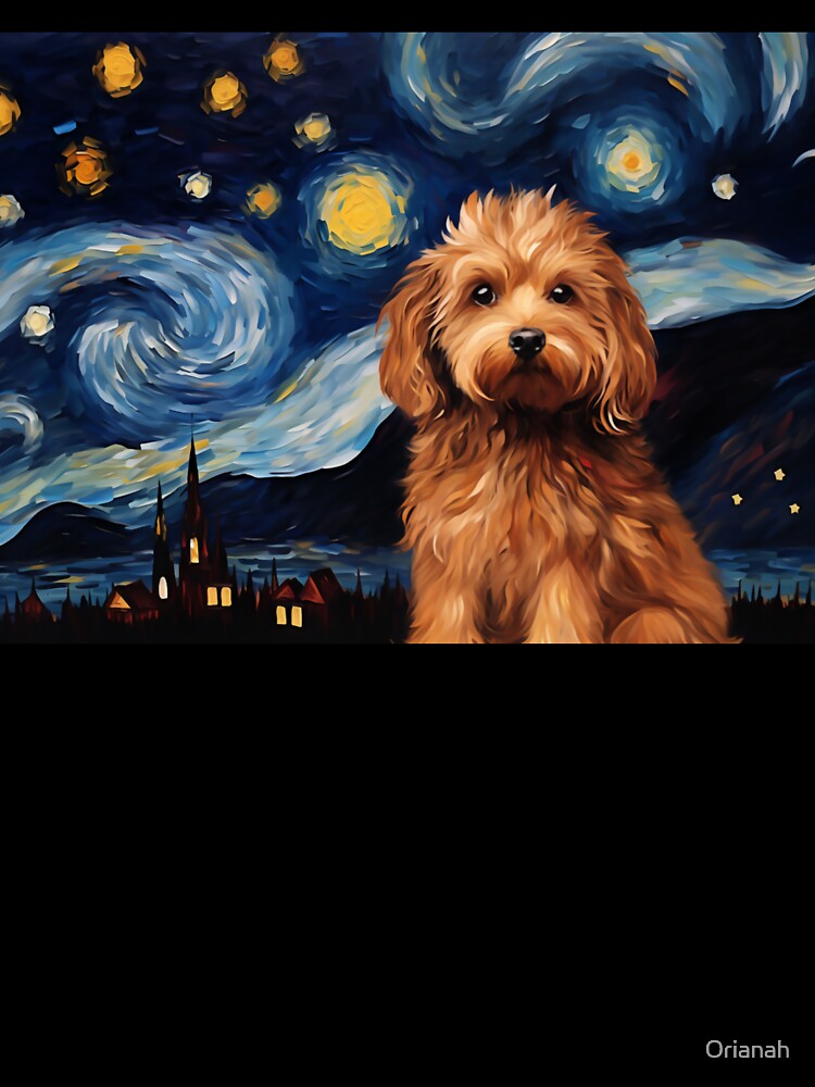 A Cute Cavoodle Starry Night, Adorable Cavapoo Puppy by Orianah