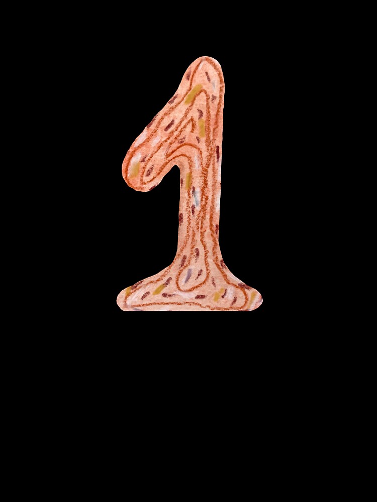 Number one figure red textured watercolor sketch black by Yana Mustafina | Boho Soulful Designs