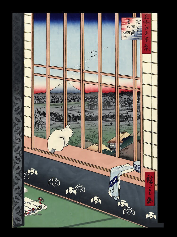 Utagawa Hiroshige Japanese Woodblock Cat Print Postcard by finkduaq84