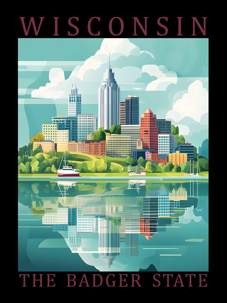 49 Wisconsin Travel Poster by Lucy Goosy Art