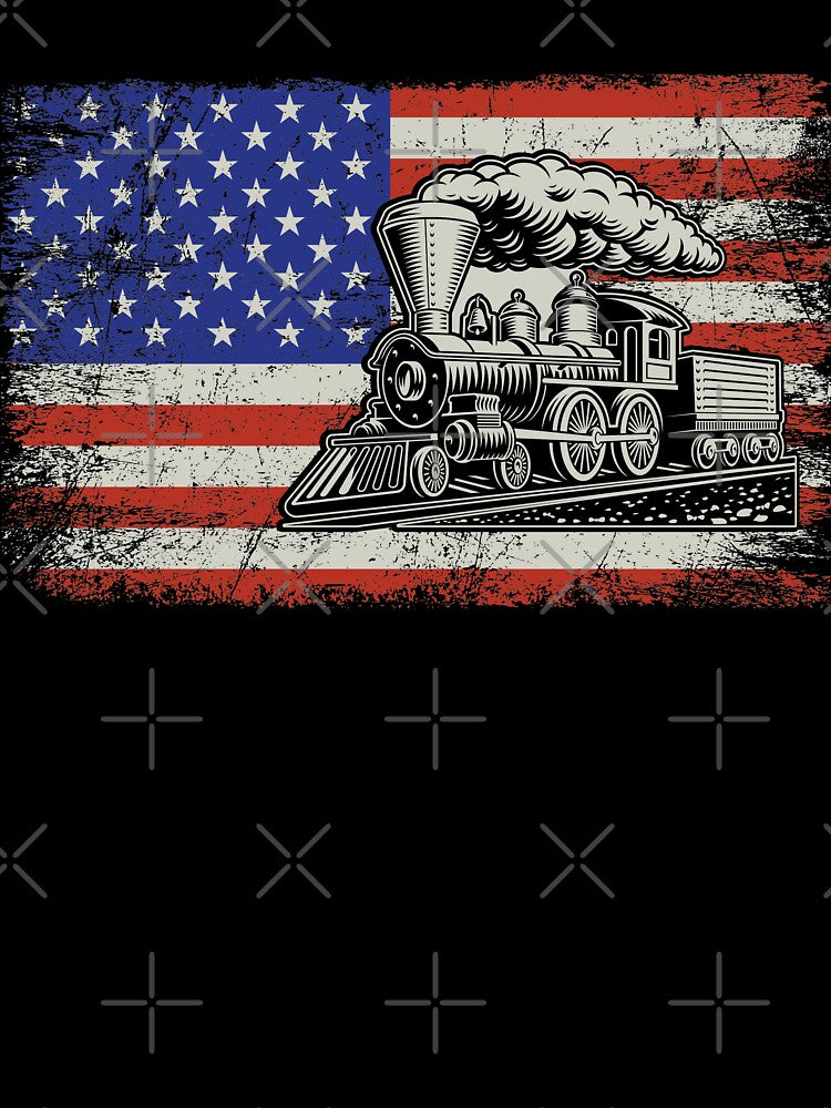 American Flag Vintage Train by thecooltable