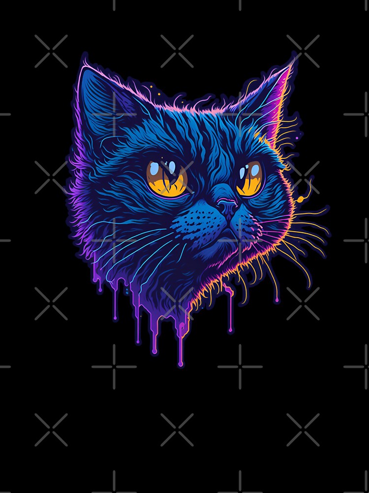 Neon Cat Head by Sidewinder82