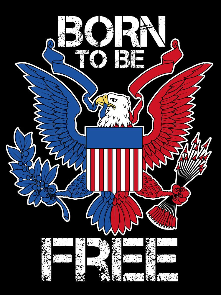 Born to be Free Vintage Eagle Flag US by mmos