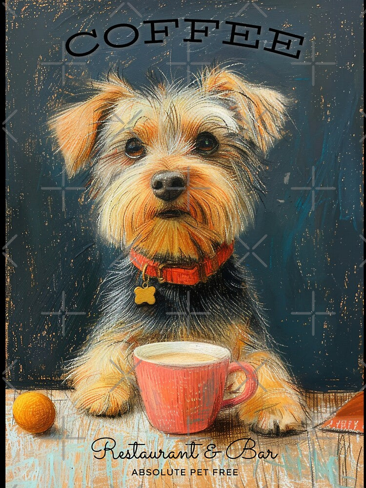 Vintage Dog and Coffee poster t-shirt by JeffyThePuppet