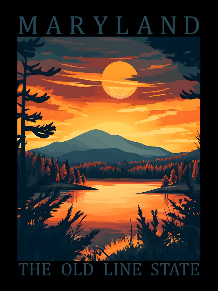 20 Maryland Travel Poster by Lucy Goosy Art