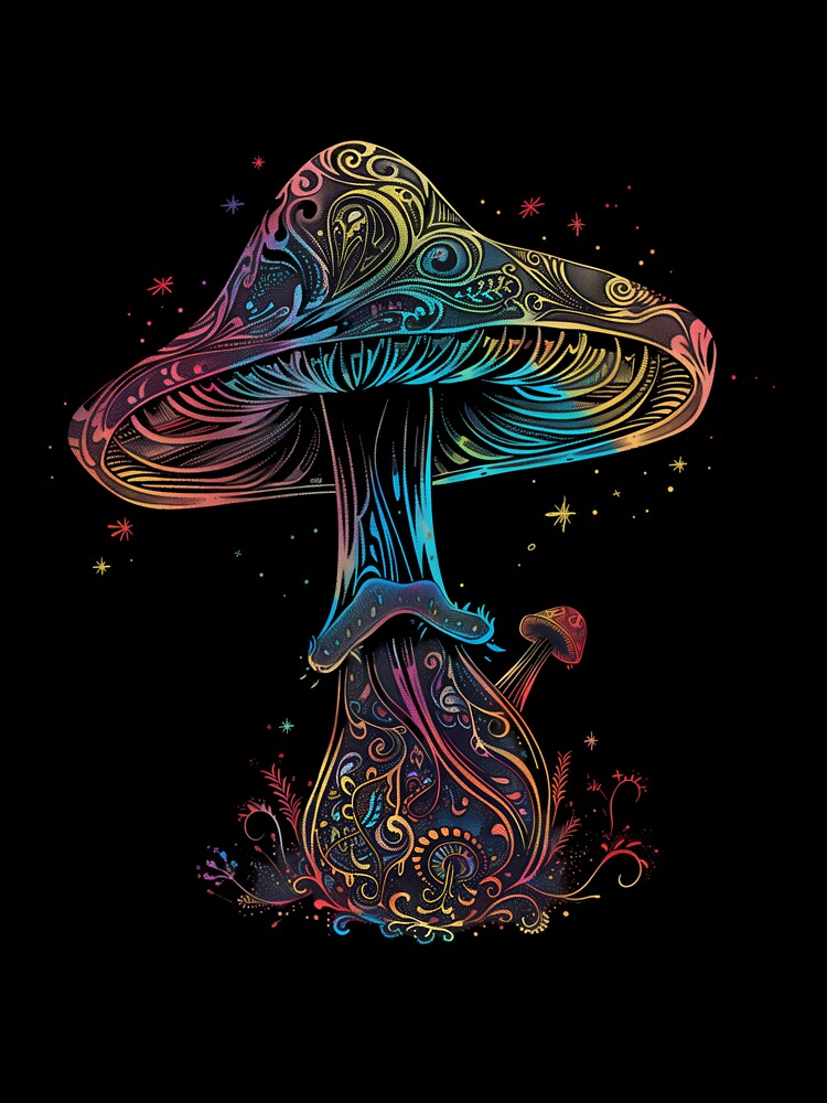 Stylized Magic Mushroom 17 by HarmonyTheKoala