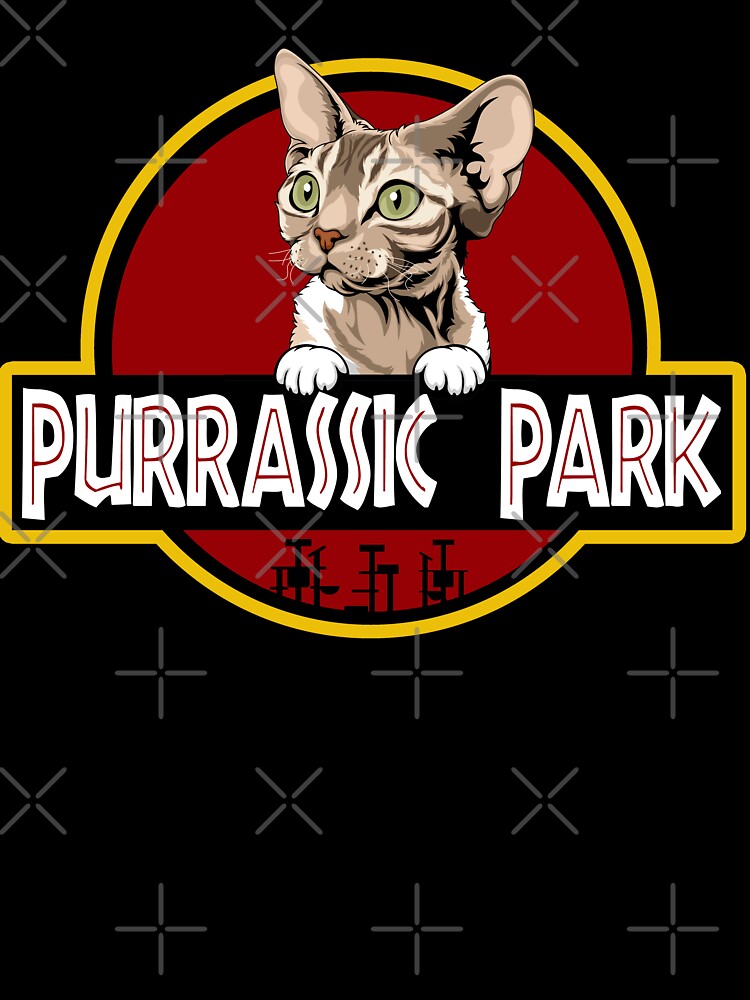 Funny Devon Rex Cat Purrassic Park by Funny Shirts Matter