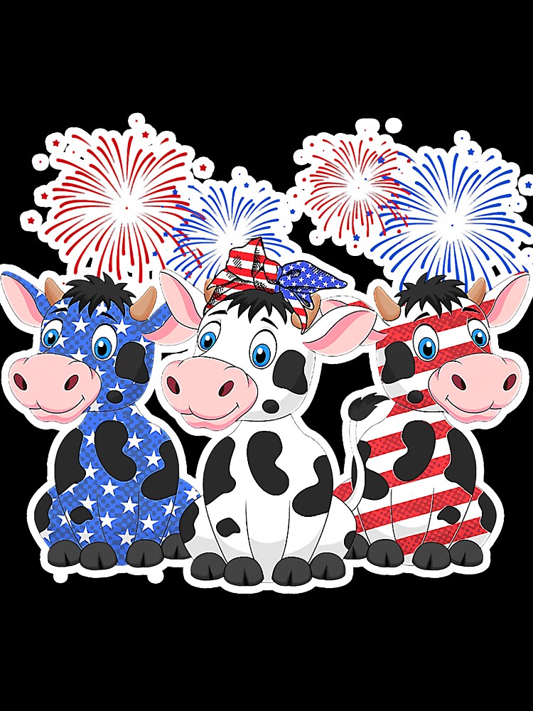 American Us Flag With Cow Picture by SkyCloudBlue