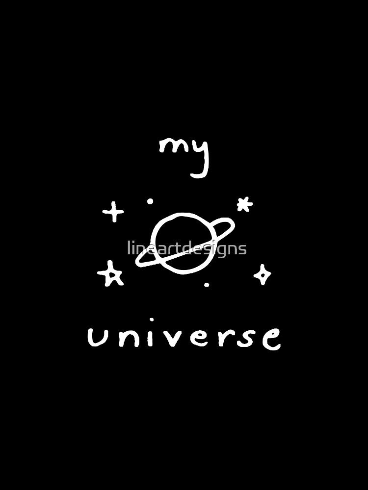 My Universe Doodles White Outline on Teal by lineartdesigns