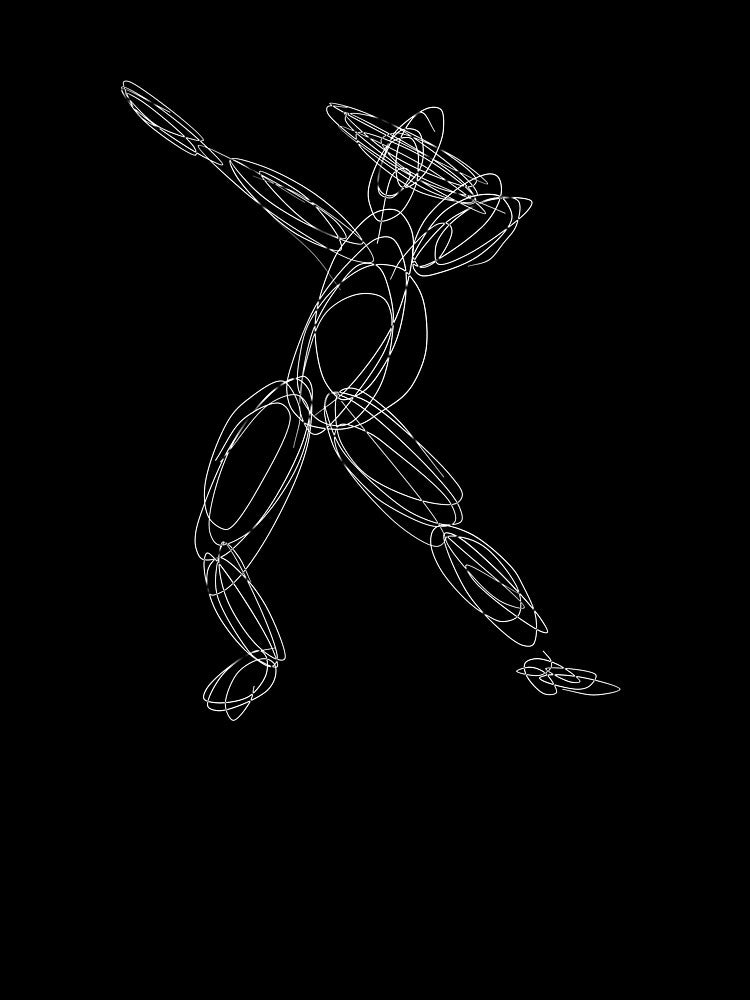 Dabbing Figure Line Art by artago