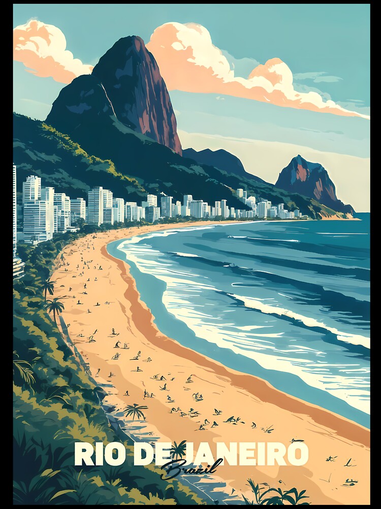 Retro Copacabana Beach Rio de Janeiro by JacksoonLester