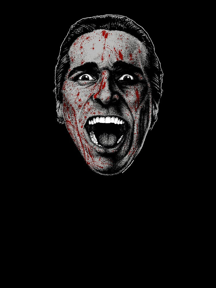 American Psycho Bloody Face Illustration Style by Adenahilton