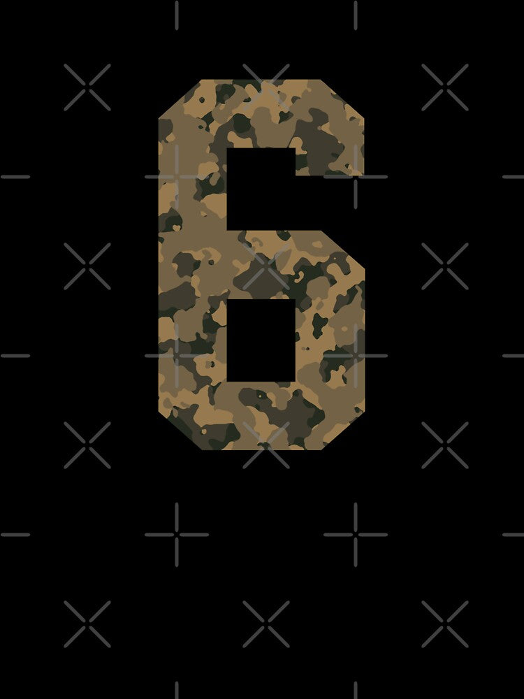 Army Camouflage Number 6 - Sports Numbers by NECHSTORE