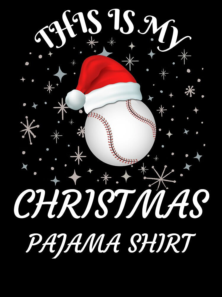Santa Hat Baseball Christmas Pajama Shirt by GetGoodFit