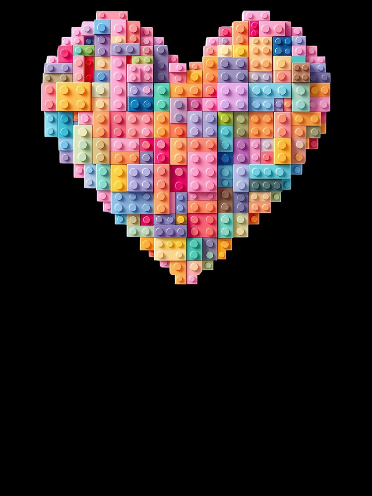 Blocks Heart Nerd Boyfriend Colorful Valentine by SStarDesigns