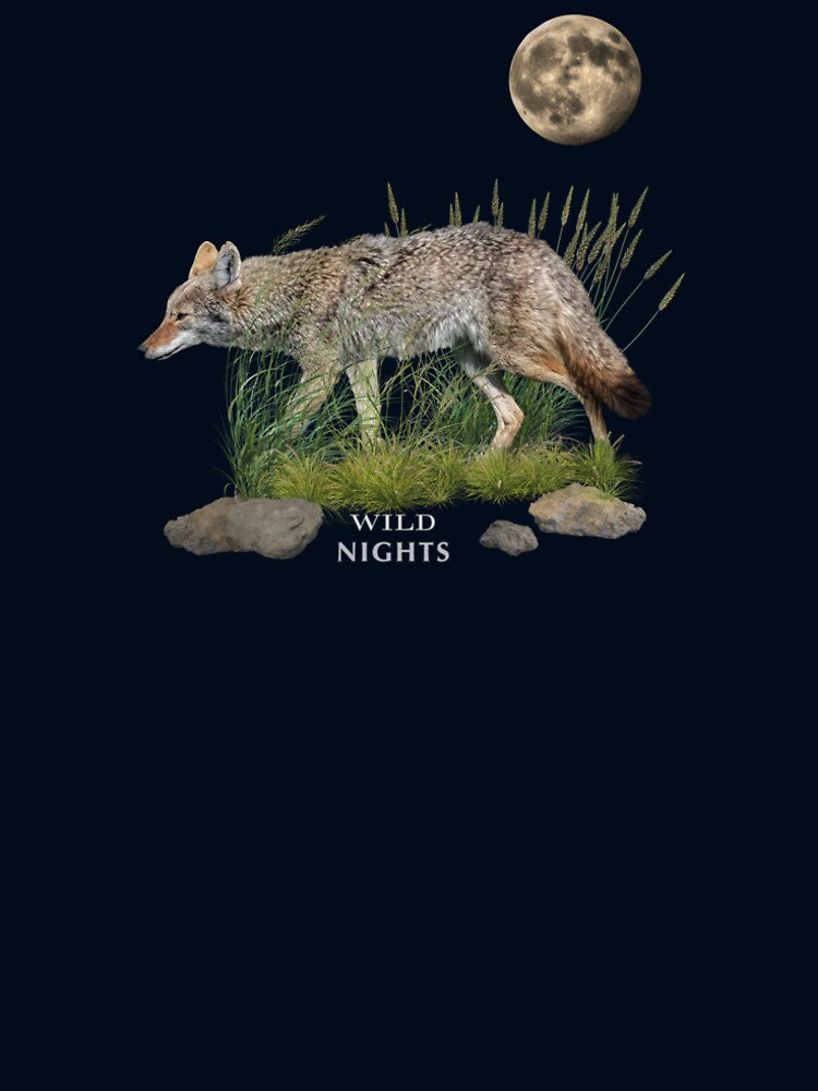 Wild Coyote on the Hunt Under the Moon by Wild DeZigns
