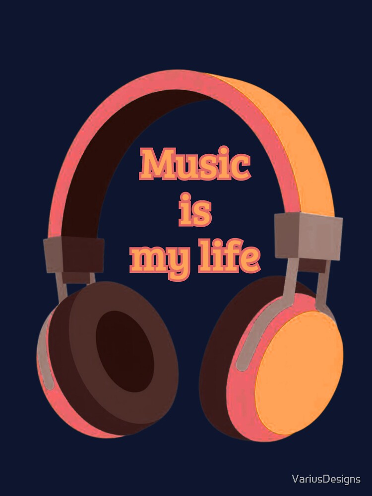 Music Is My Life Headphones – Sunset Festival Music Quote | EDM DJ Concert Lover Design by VariusDesigns