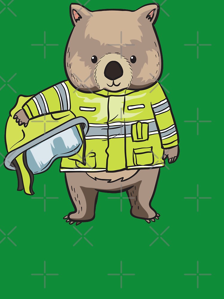 Wombat Wombats Firefighter Australia Hero Gift by LouiseLamoure