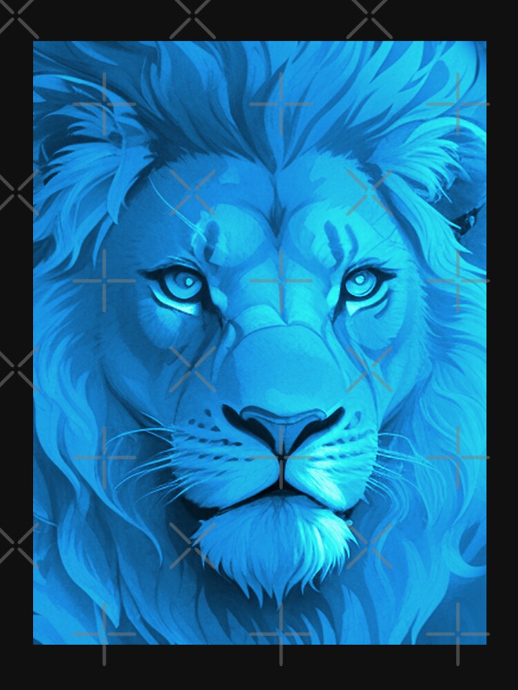 Illustration of a blue Lion by NordicBadger