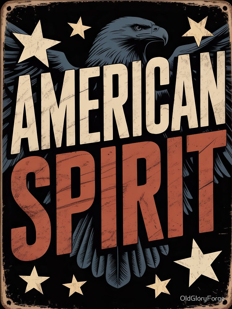 American Spirit Retro Eagle Typography by OldGloryForge