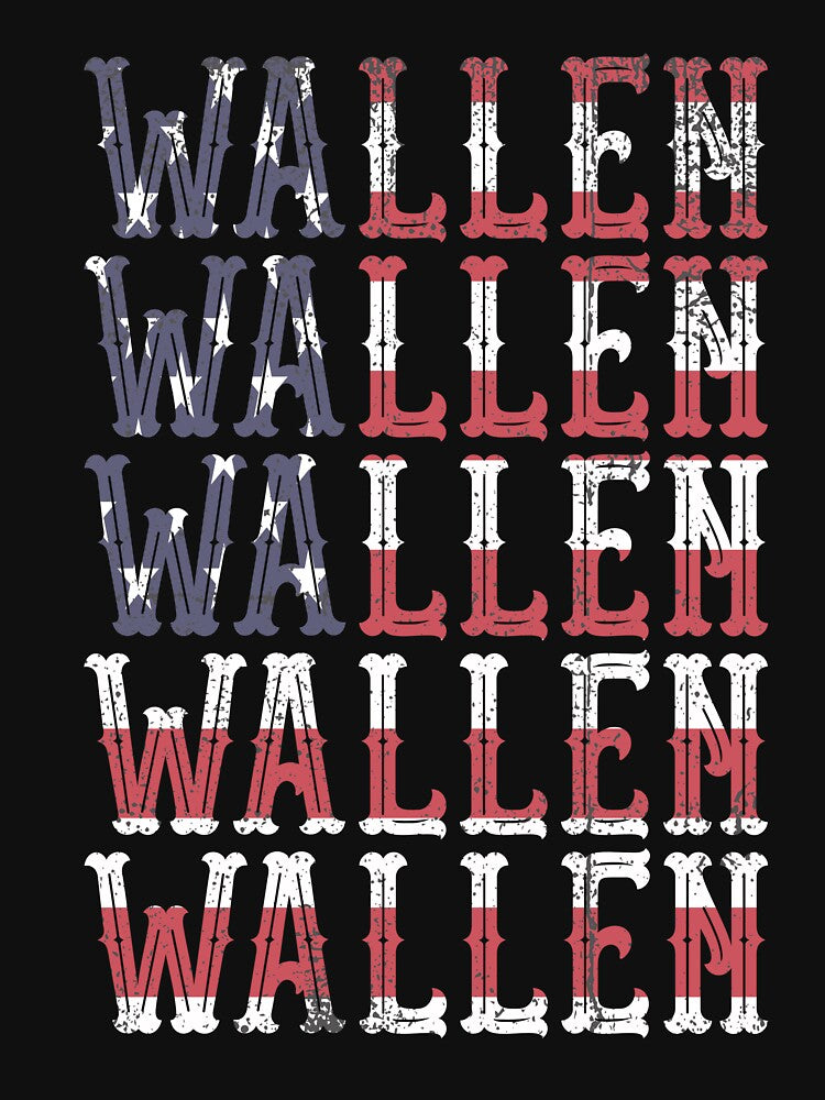 Vintage Retro Wallen American Flag Red White Blue by BELASKRI STORE