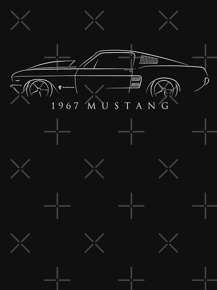 1967 Ford Mustang Fastback - profile Stencil, white by mal-photography