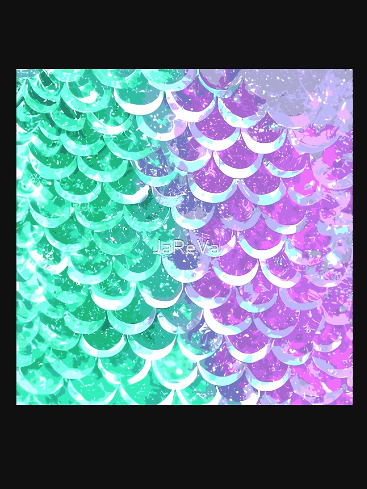 Printed image of azure and magenta Mermaid Tail pattern by JaReVa