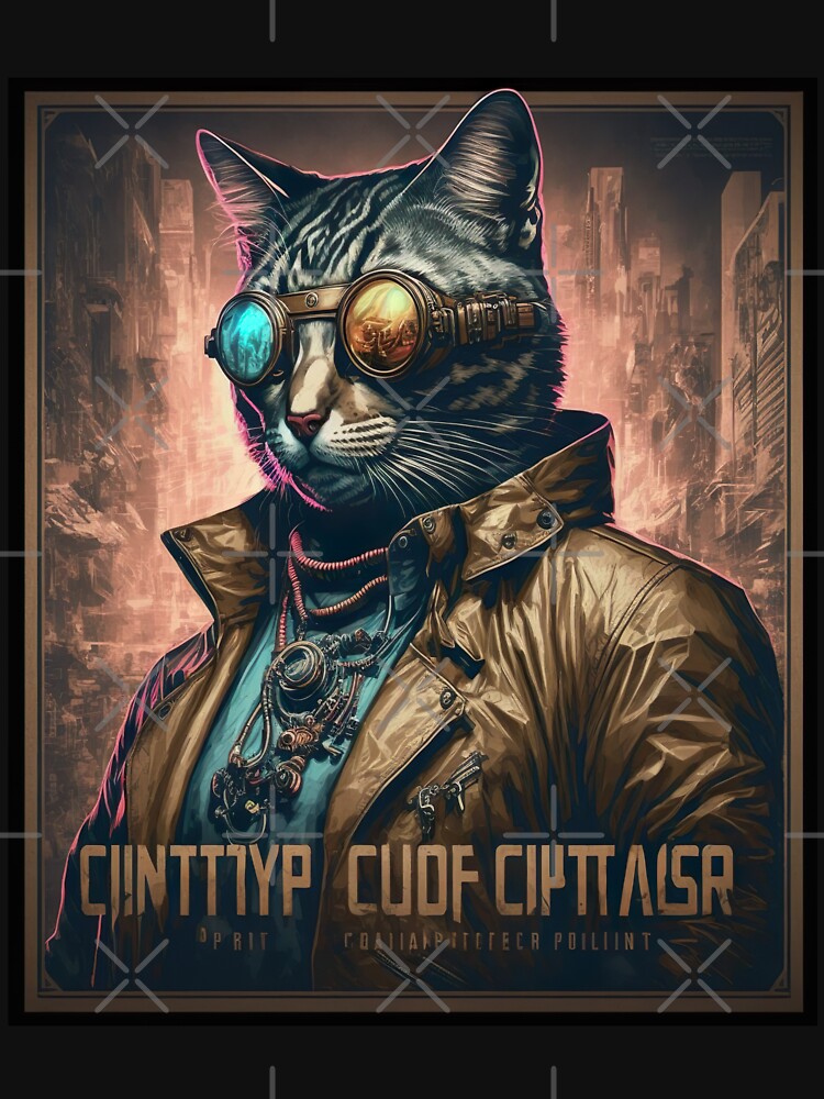 Cyber detective cat portrait wearing glasses by KoolArtDistrict
