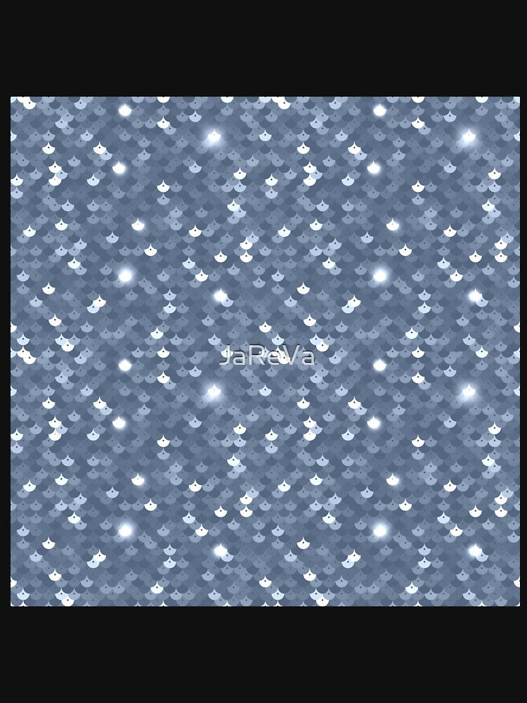 Printed image of sparkling Mermaid Tail seamless pattern - ice blue by JaReVa